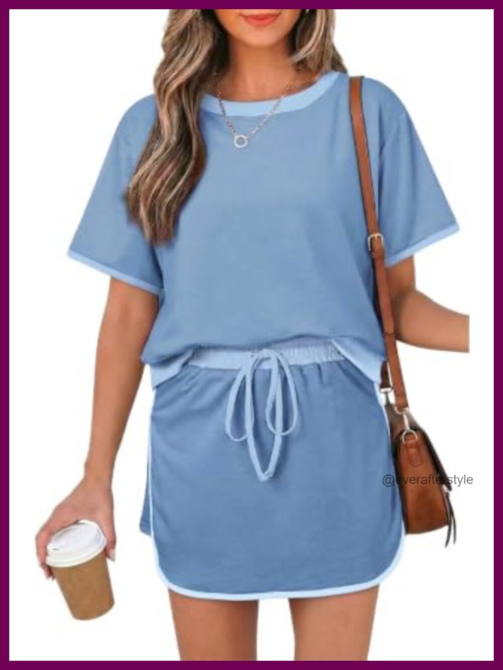 Women's 2 Piece Skort Set Short Sleeve T Shirt Loose Fit Casual Summer Outfit